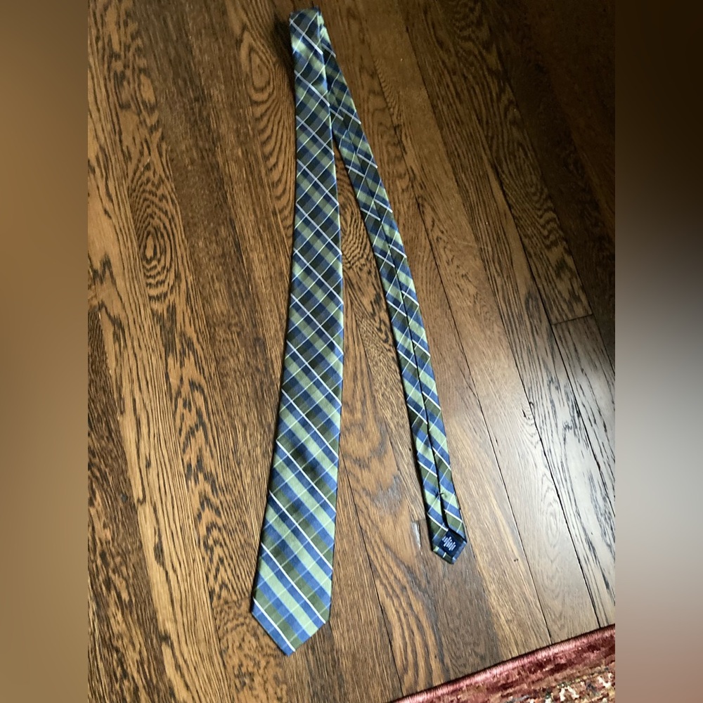 Blue and green Stafford tie